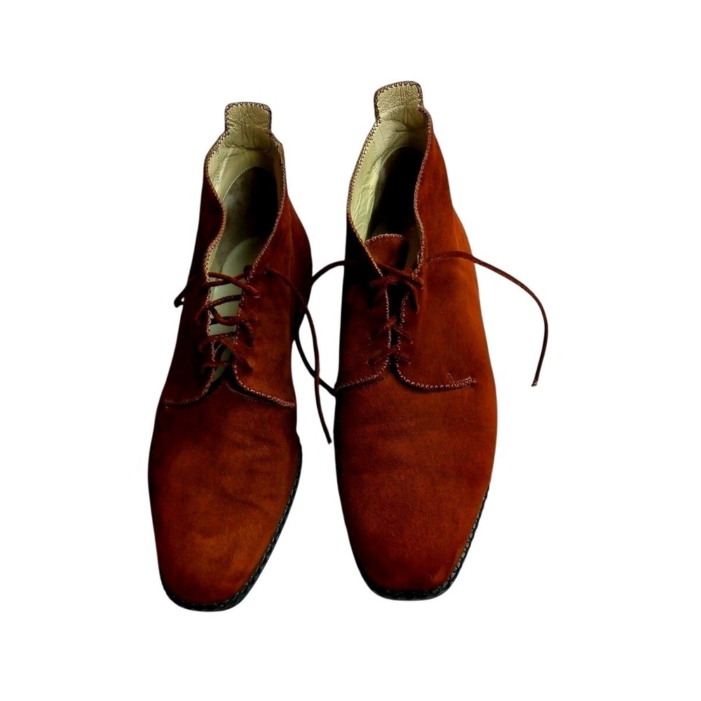 Bally Suede Chukka Boots sz 10 Burgundy Leather Dark Academia - Picture 2 of 13